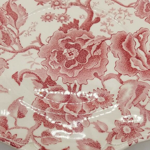 Johnson Brothers ENGLISH CHIPPENDALE RED/PINK Square Salad 7" Plate - Picture 2 of 8